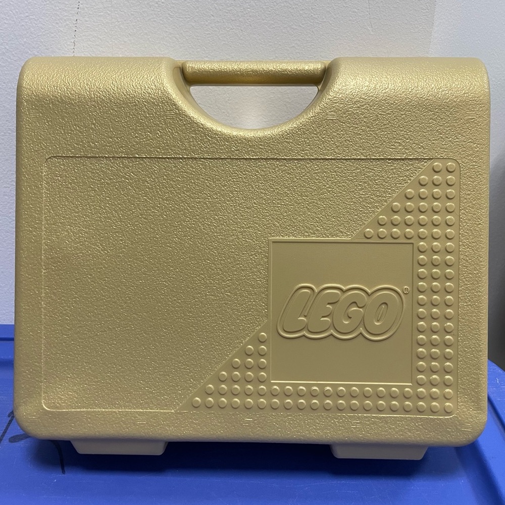 Vintage 90s Lego Logo Metallic Gold Storage Treasure Case or Fun Lunch Box